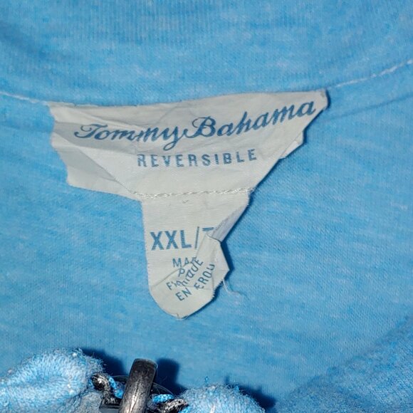Tommy Bahama Reversible Flipsider 1/4 zip Pullover Size XXL Blue/Light Blue - Picture 3 of 7
